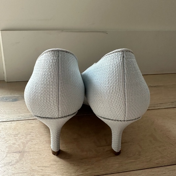 Franco Sarto Women's Light blue woven Textured Heels - Picture 3 of 7